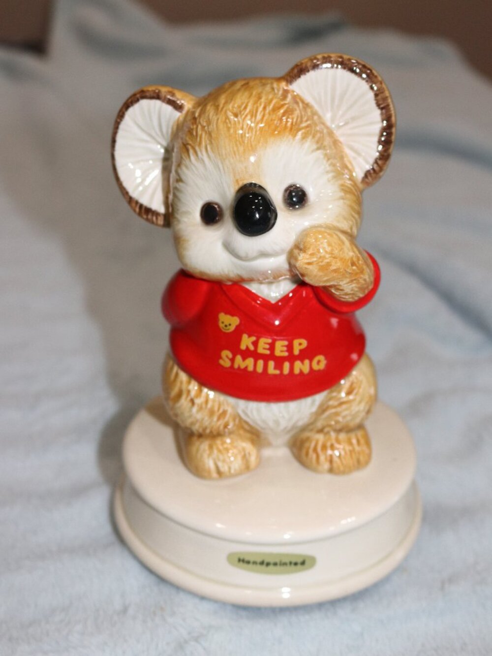 Gibson Greeting Cards Kirby Koala vintage music box, ceramic. Like new.